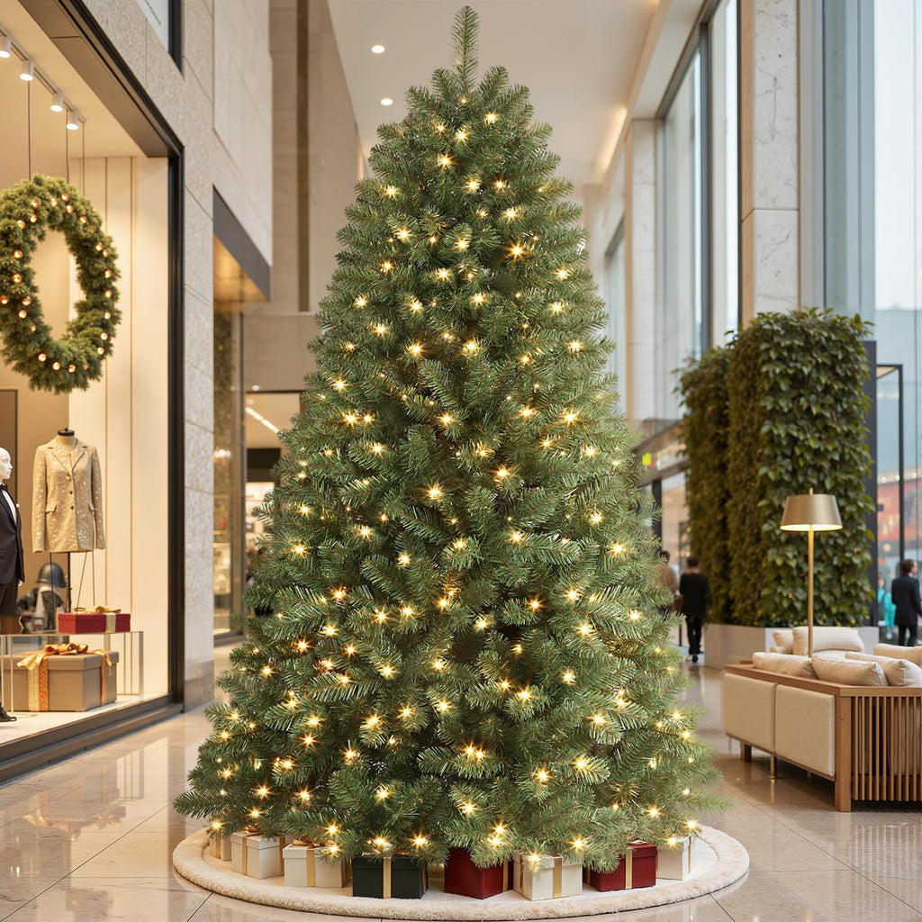 10ft Prelit Artificial Classic Spruce Christmas Tree