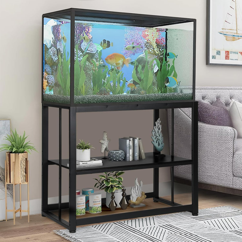 55-75 Gallon Fish Tank Stand, Metal Aquarium Stand, Black
