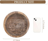 Candle Plate Holder Tray: Round Wood Decorative Candle Plate - Rustic Farmhouse CoffeeTable Decor