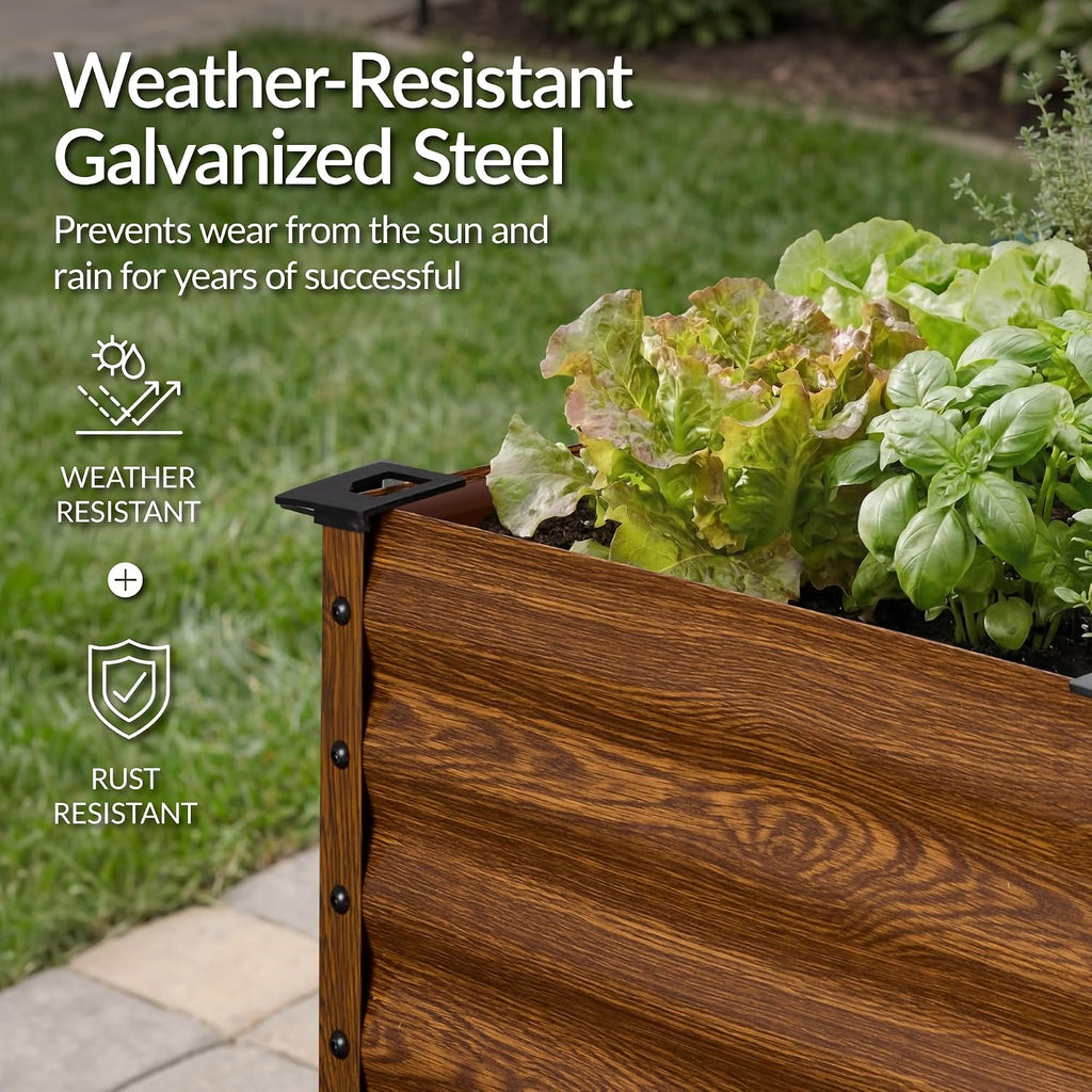 72x24x30in Non Toxic Galvanized Raised Garden Bed, Metal Elevated Planter Box, Vegetable Garden, 100% Non Toxic