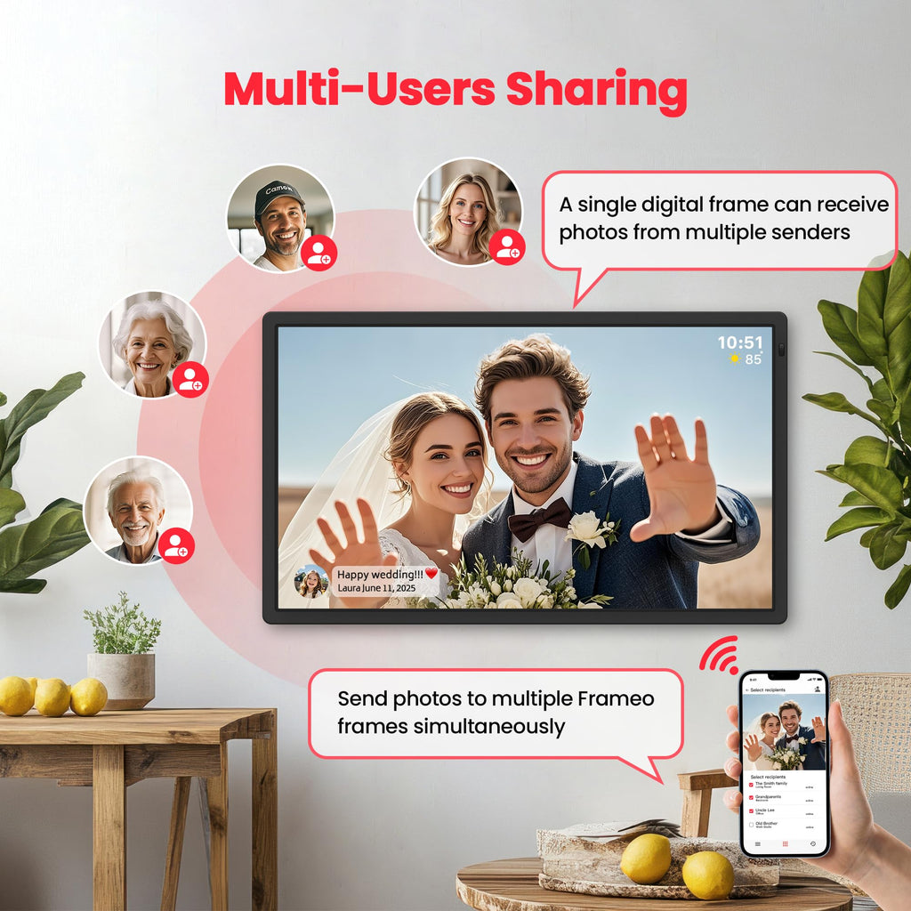 Frameo 32" 64GB Large WiFi Digital Picture Frame for Photo & Video Sharing