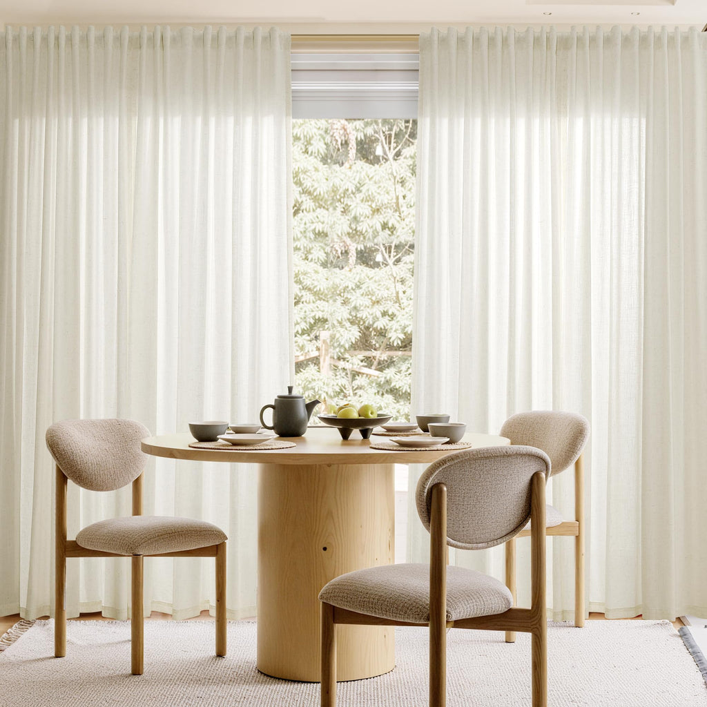 Extra Long Linen Curtains 120 Inch 10FT Hook Belt Cream 2 Panels