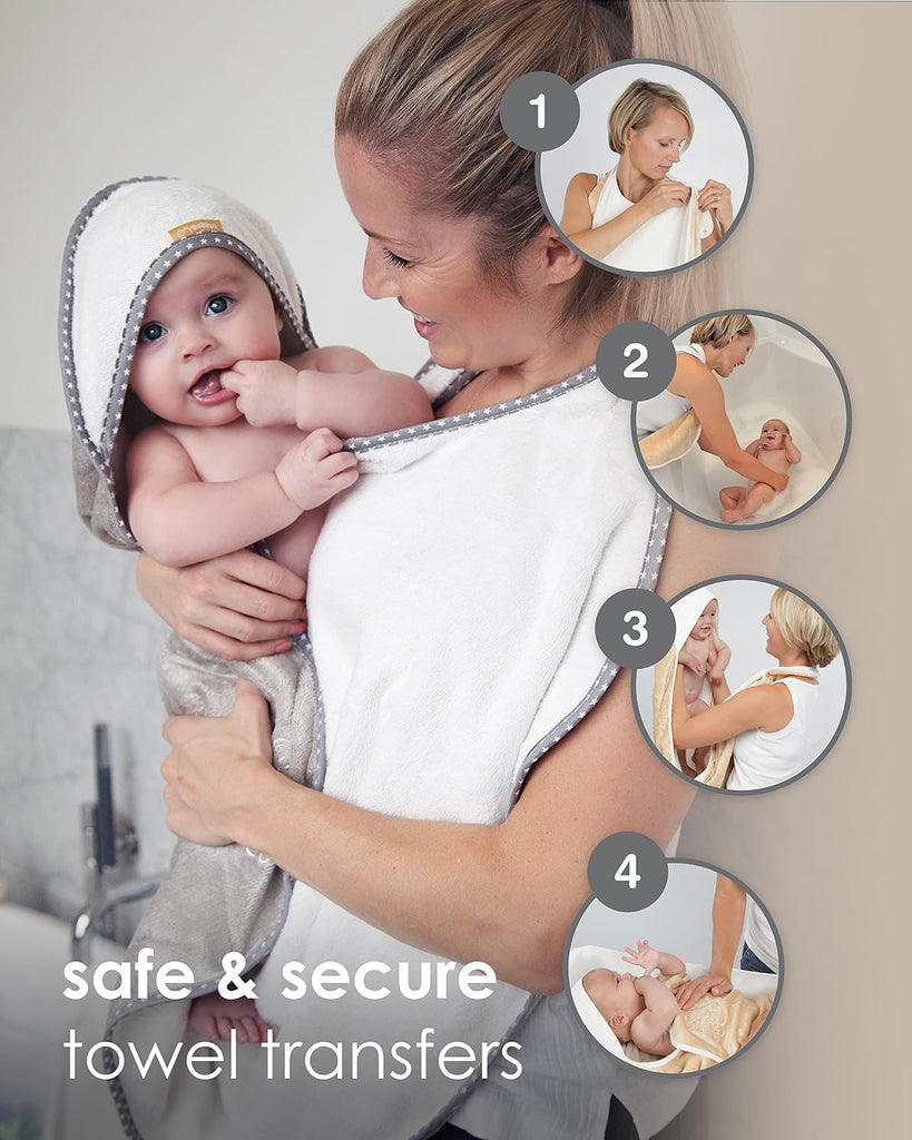 Hands Free Baby Bath Towel | Luxuriously Soft Cotton & Viscose Derived from Bamboo Hooded Baby Towel | Apron Towel