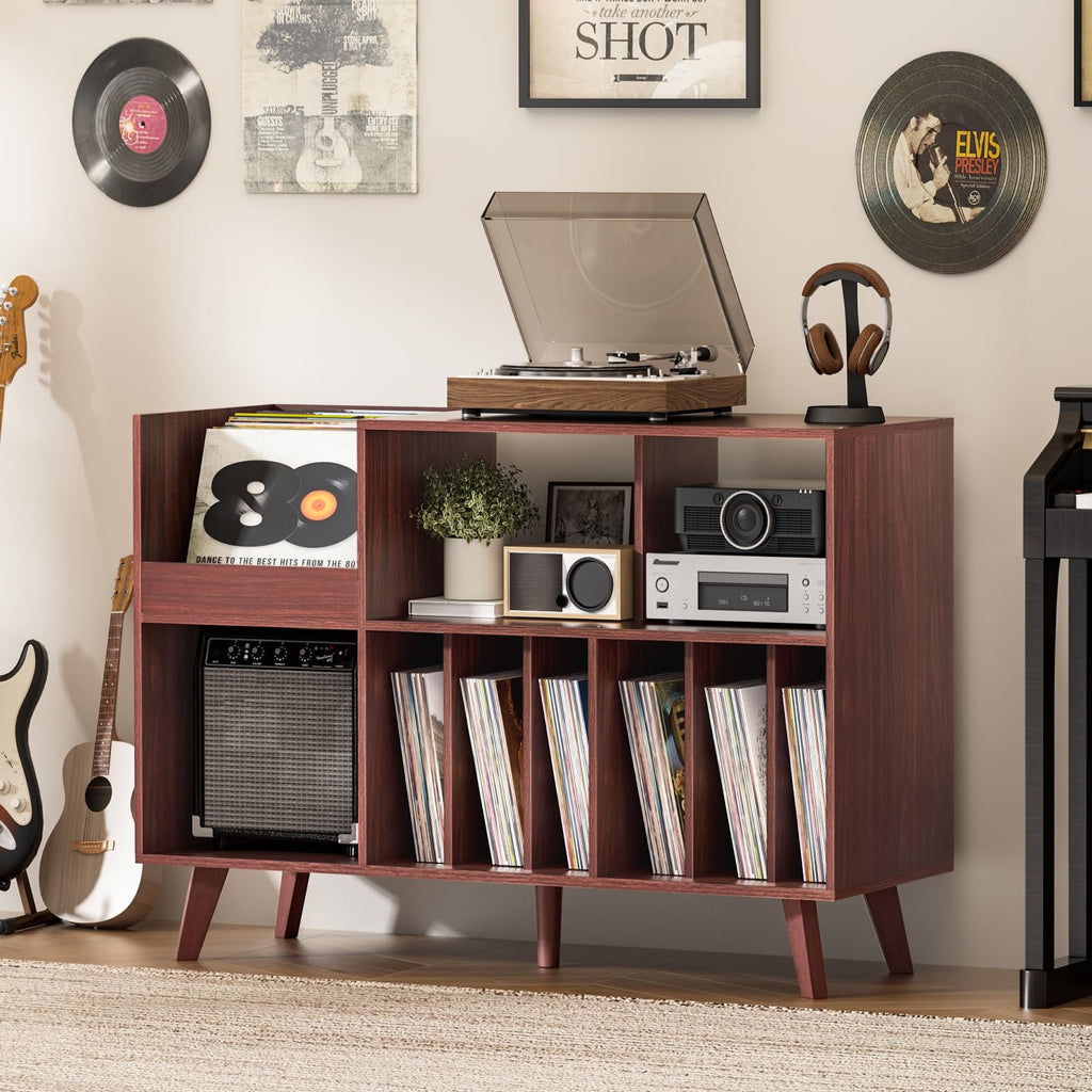 Large 48'' Record Player Stand with Display Area