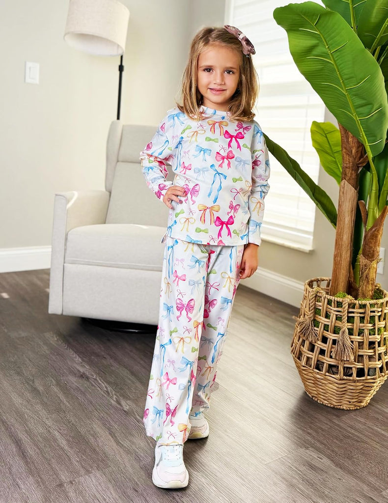 Girls Pajamas Cute Long Sleeve and Pants Pjs Set Kids Sleepwear