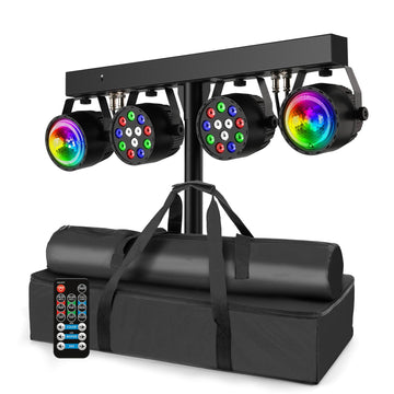 DJ Disco Lights with Stand, Professional LED Party Light Set, DJ Lighting System, Sound Activated Stage Lights