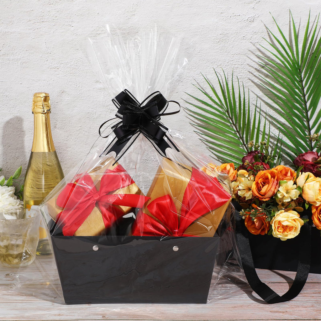 12 Pack Basket for Gift Empty Bulk Empty Gift Basket Kit, Black