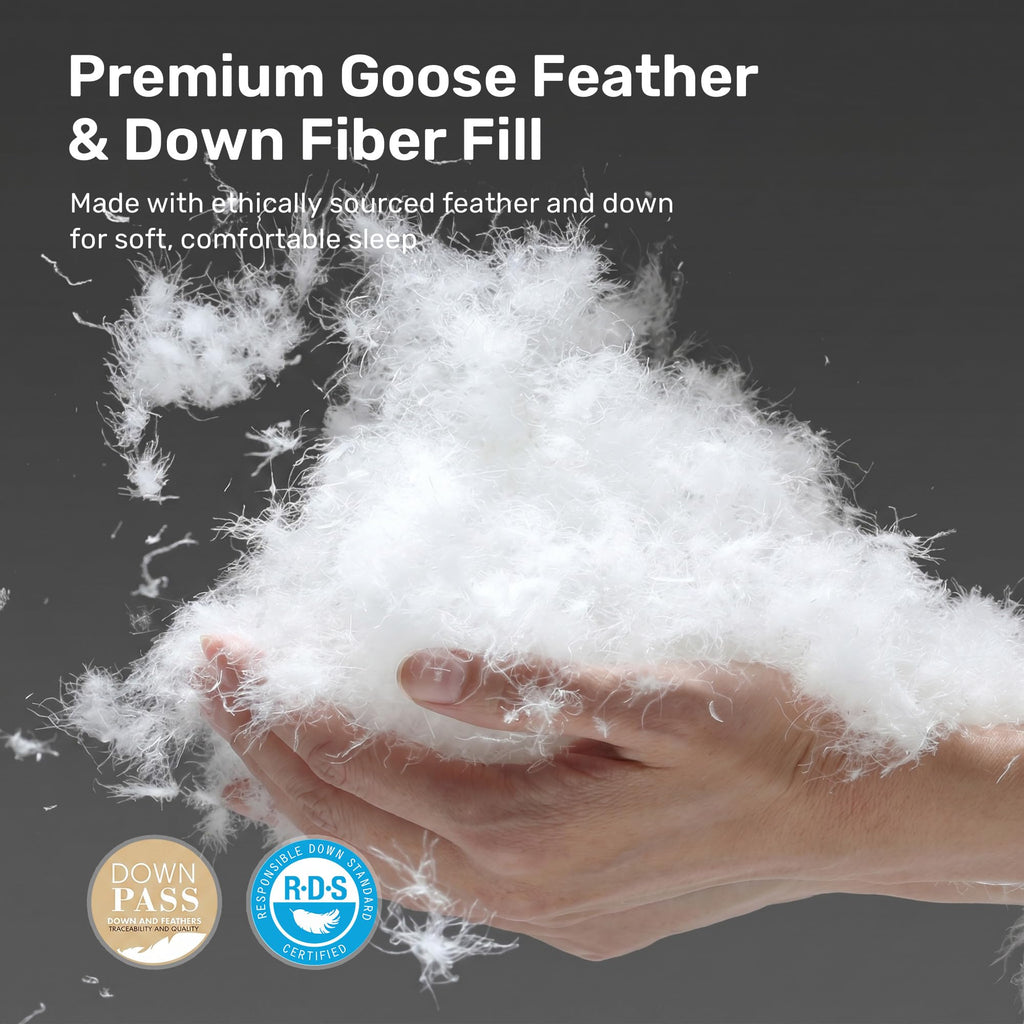 King Size Goose Feather Down Fiber Comforter Duvet Insert, Green