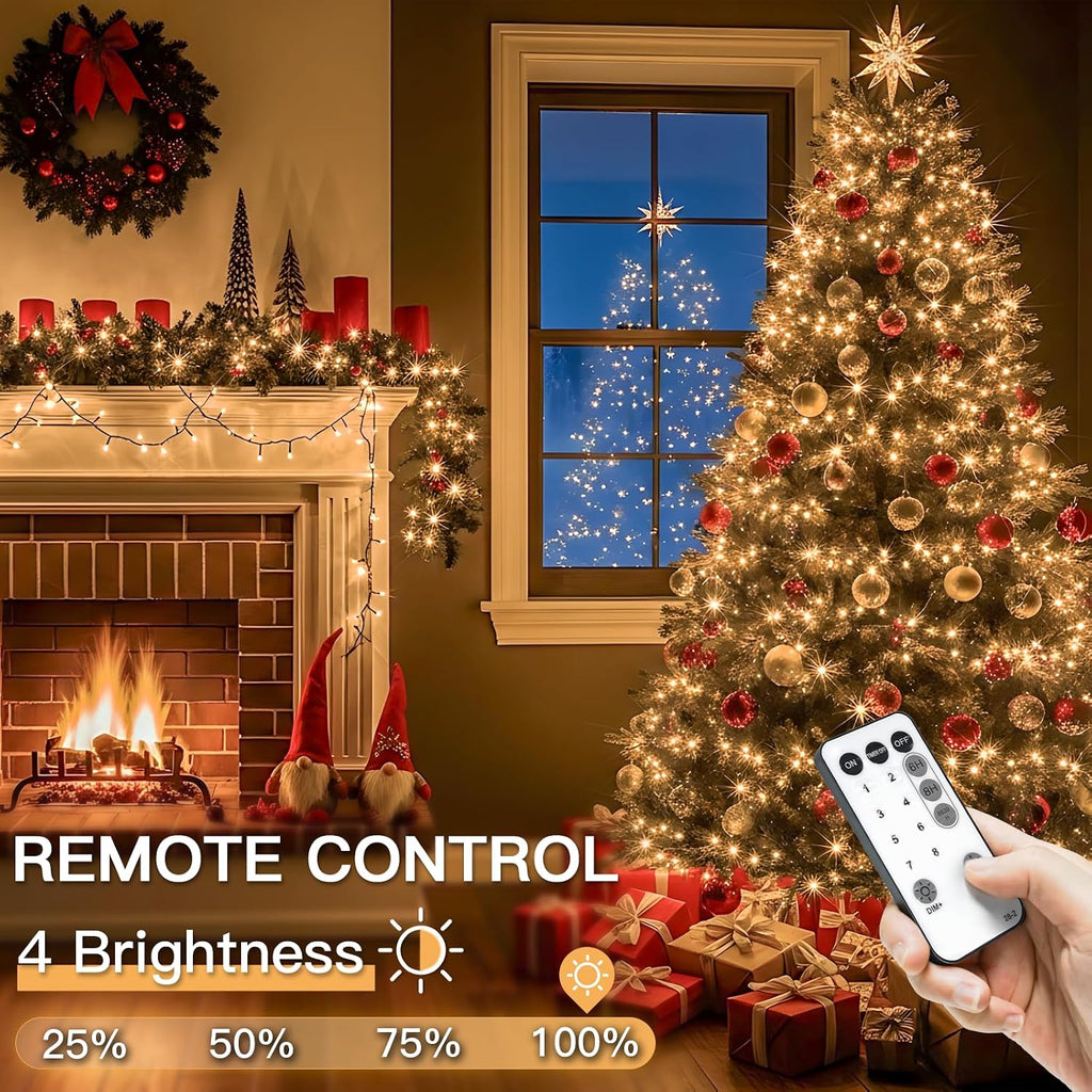 Christmas Tree Lights Indoor, 66ft 200led Connectable Tree Lights with 8 Modes, Twinkle Lights for Christmas Tree
