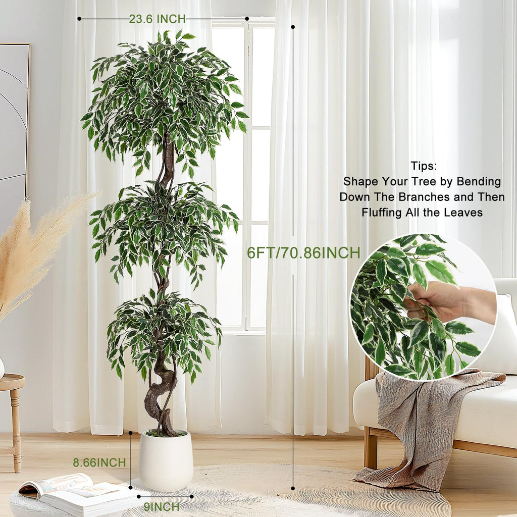 6 ft Artificial Ficus Tree Decor Indoor