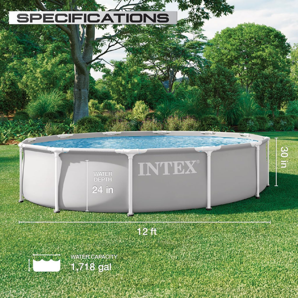 26711EP 12Ft X 30In Prism Frame Premium Above Ground Swimming Pool Set with Filter Pump