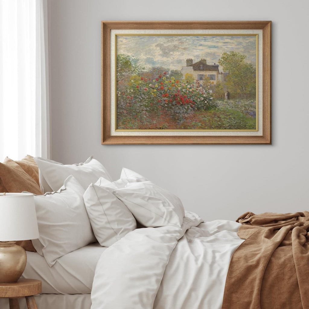 Premium Framed Wall Art Flower Garden in Argenteuil by Claude Monet Nature Wilderness Illustrations Fine Art