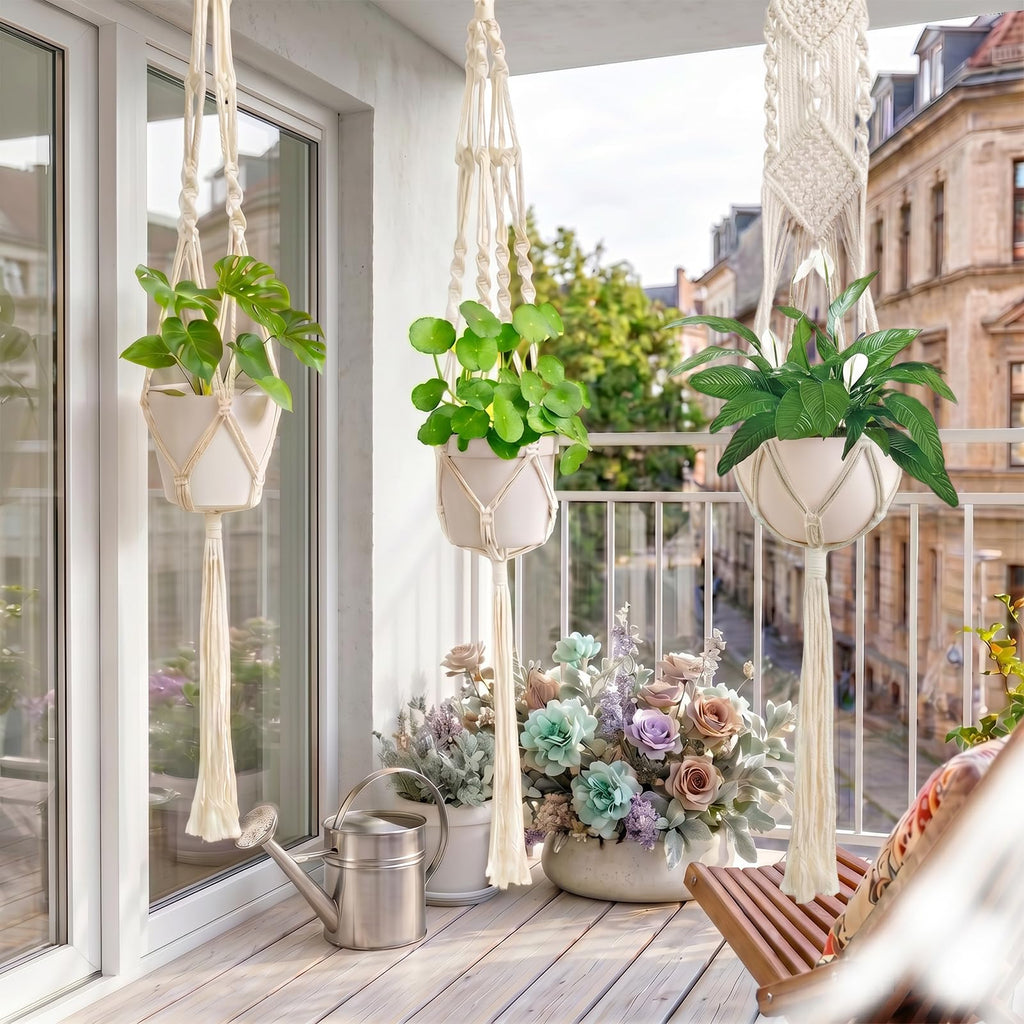 6 Pack Macrame Plant Hangers, Hanging Planters for Indoor Plants