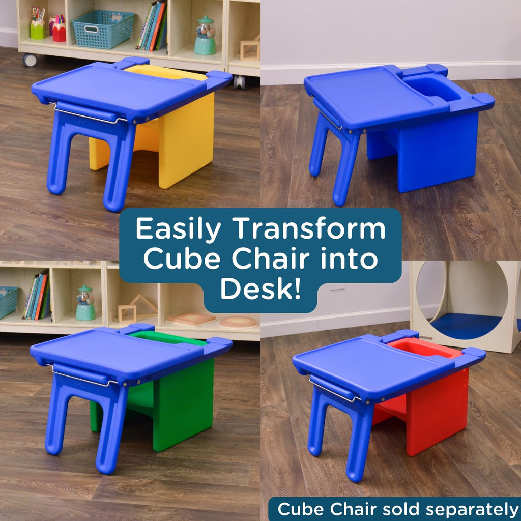 Edutray Desk Attachment for Cube Chairs for Kids, Blue