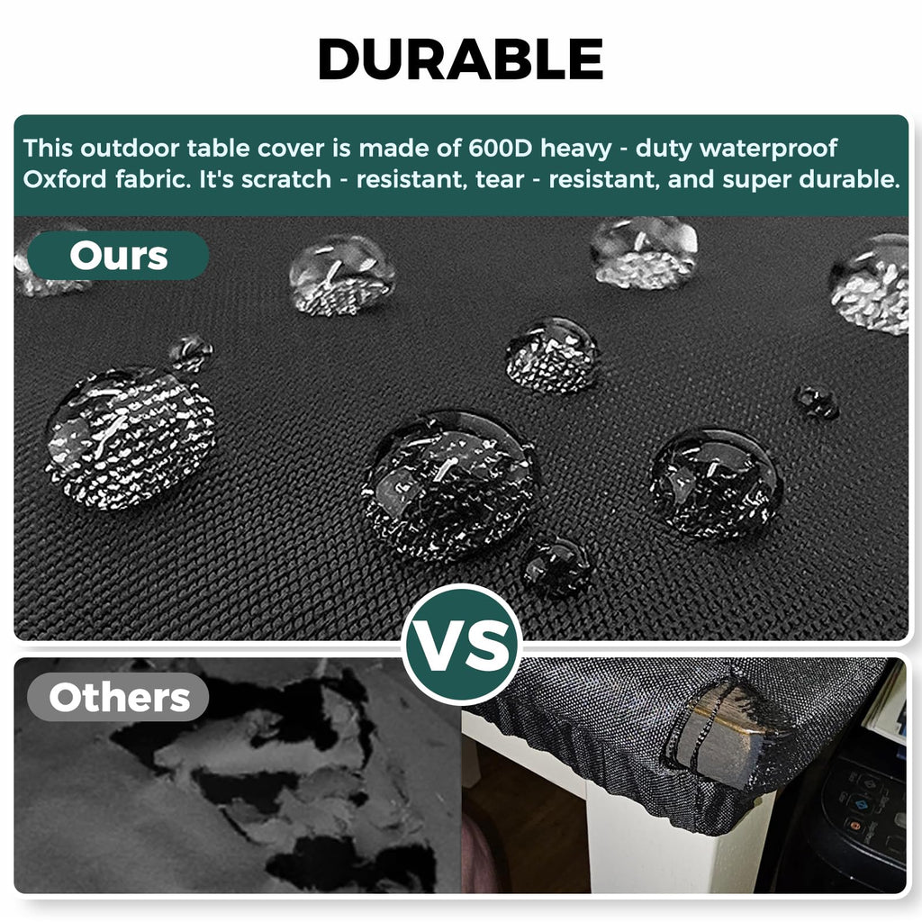Outdoor Table Covers Waterproof Round 48" Dia, Black