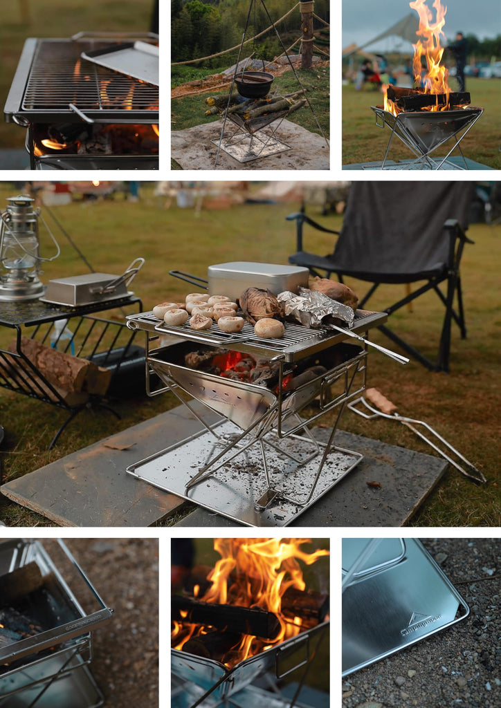 Medium Portable Fire Pit Grill Wood Burning