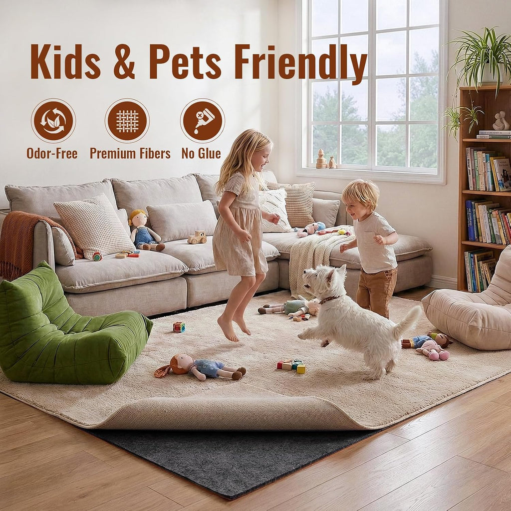 2 x 6 Ft Runner Rug Pad Non-Slip, 1/4" Thick, Rug Gripper for Hardwood Floors, Felt and Natural Rubber Backing