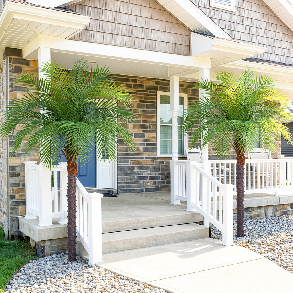 5ft Artificial Phoenix Palm Tree, Tall Faux Palm Plant with 15 Adjustable Leaves, Perfect for Outside Patio