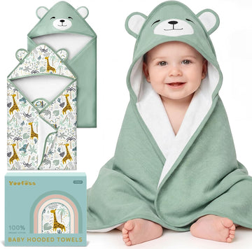 Hooded Baby Towels for Newborn 100% Organic Cotton Baby Bath Towel with Hood for Babies, Infant, Toddler and Kids