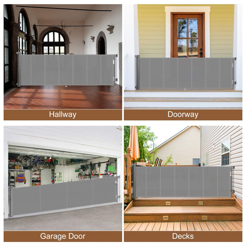 150 inch Reinforced Retractable Baby Gates 42 inch Tall