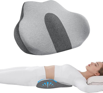 Lumbar Support Pillow for Sleeping, Elevated Lower Back Pillow for Bed, Ergonomic Memory Foam Body Cushion for Hip