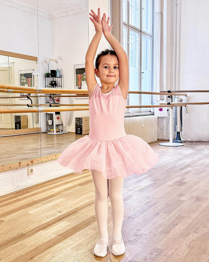 Girls' Convertible & Transition Ballet Tights for Toddler Dance Kid