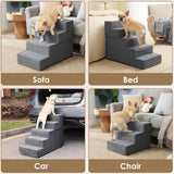 Dog Stairs for High Bed 22.5" H, 5-Step Dog Steps for Bed, Pet Steps for Small Dogs and Cats