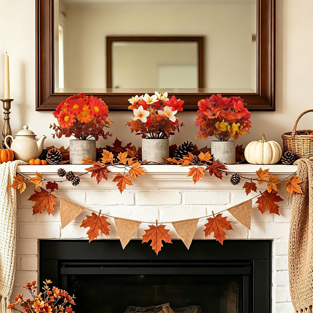 Fall Decor for Thanksgiving Autumn Home Fireplace Holiday Decor - Set of 3