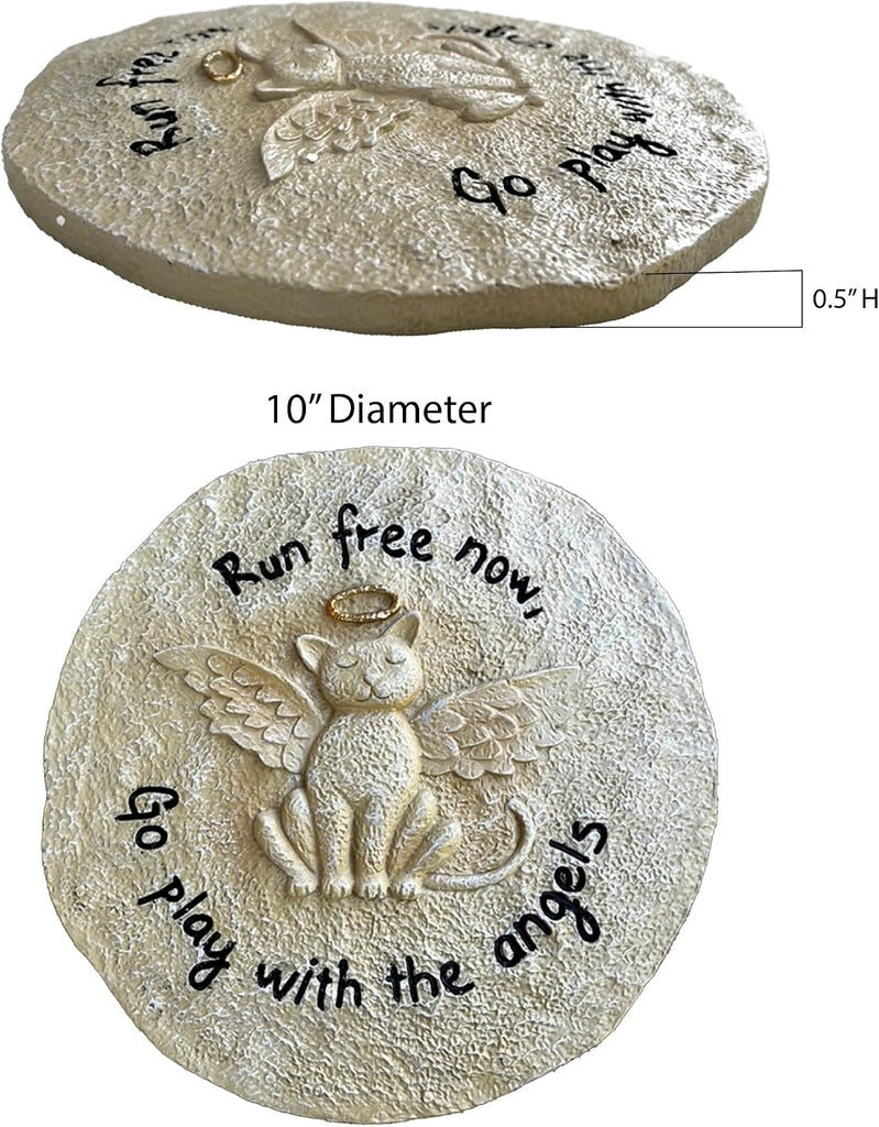Pet Memorial Stone - Cat or Dog Grave Marker - Durable Waterproof Garden Memorial Stone for Indoor and Outdoor Use