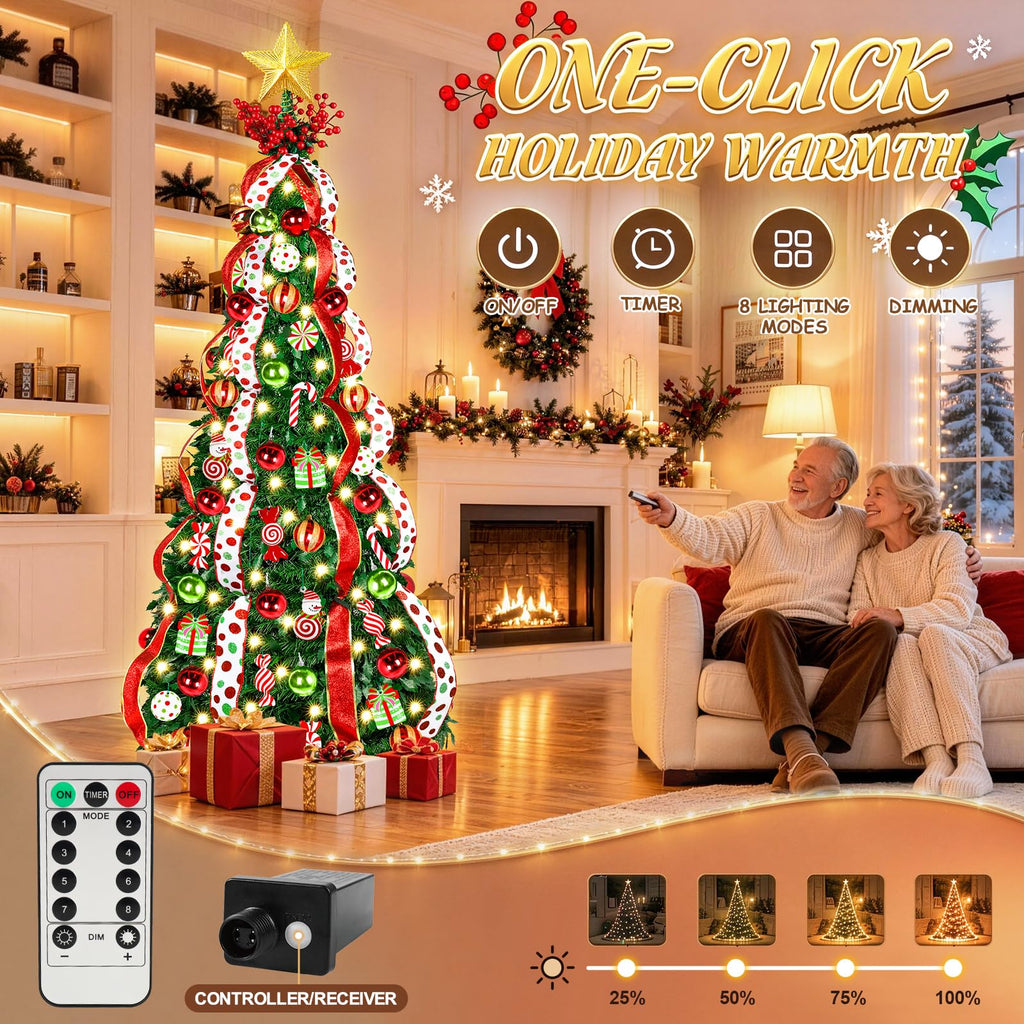 6FT Pre-Lit Pop Up with Lights for Holiday Decor
