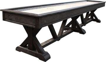 River 14' Weathered Black Pro-Style Shuffleboard Table