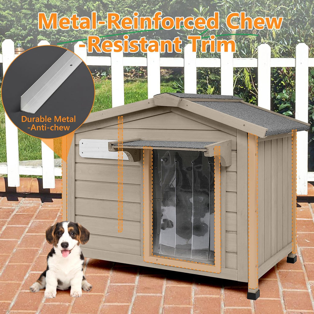 Dog House Outdoor with Openable Roof for Small to Medium Dogs, Weatherproof