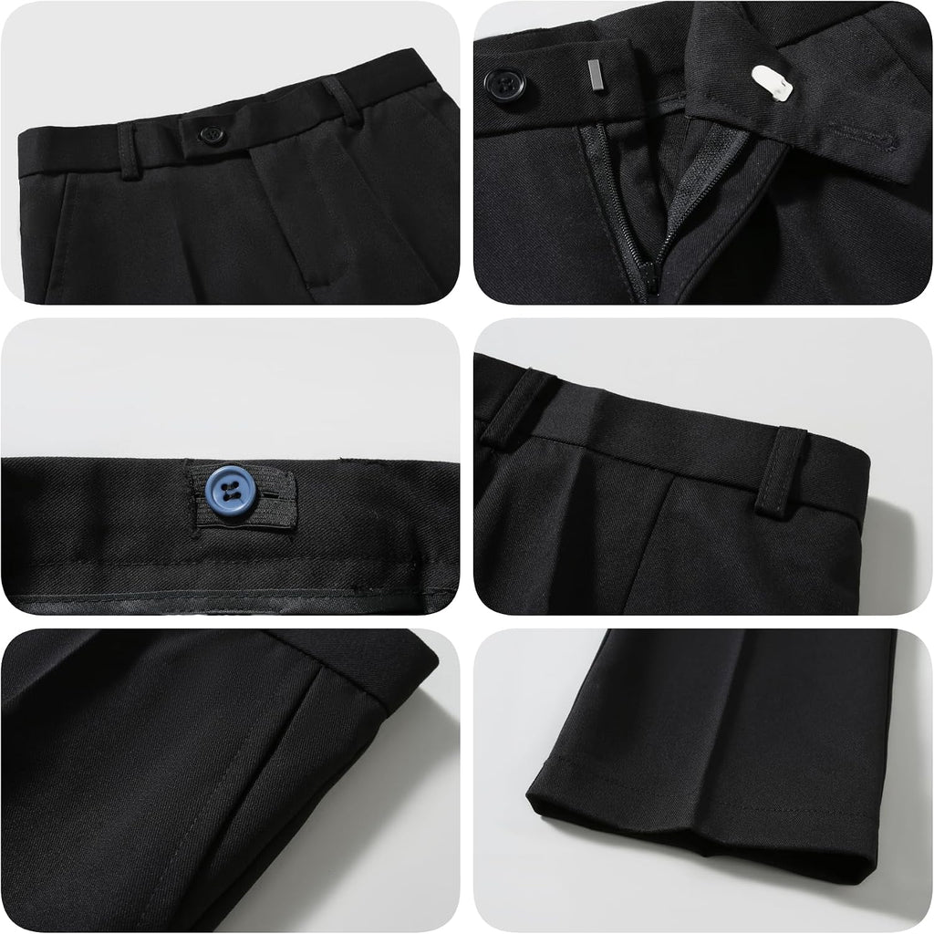 Boys Tuxedo Suit 2 Pieces Shiny Formal Blazer Pants Set