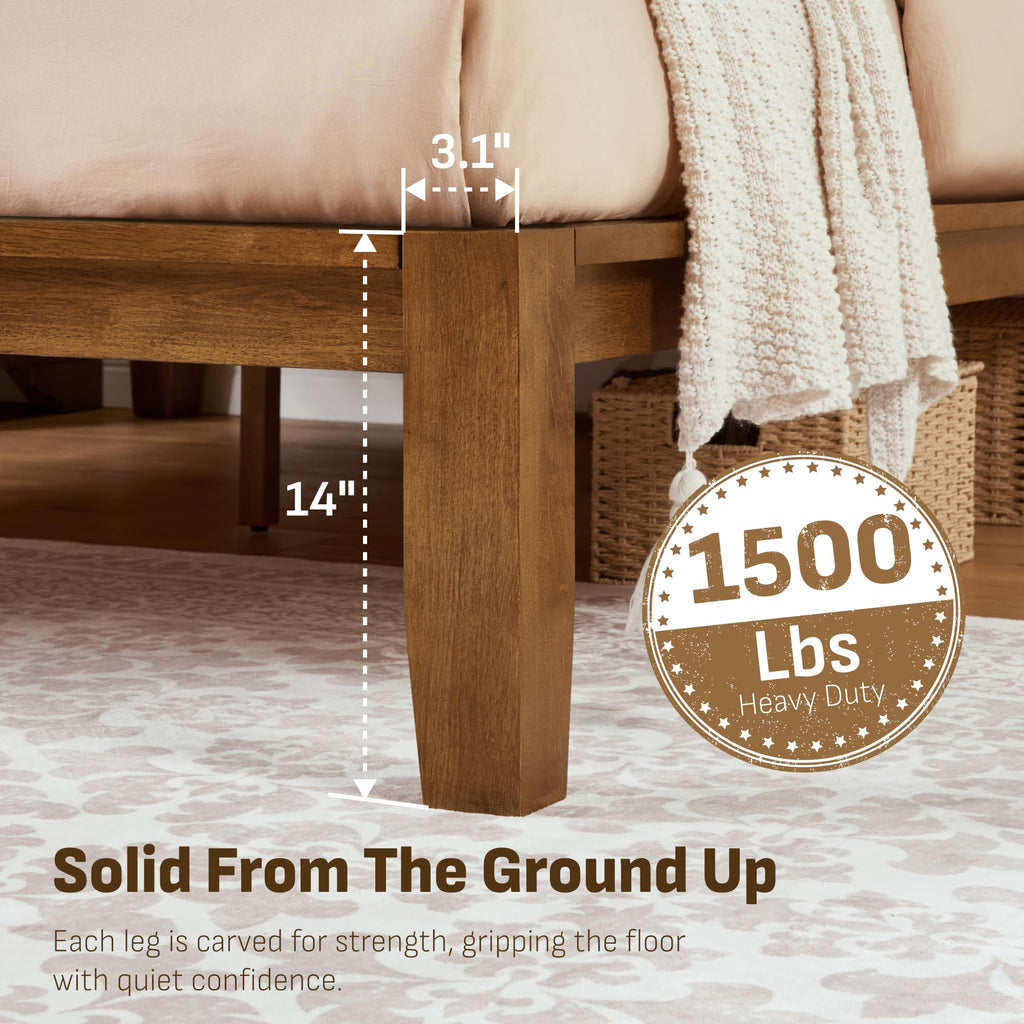 Mikor King Japanese Joinery Bed Frame, Solid Wood, No-Tool Setup