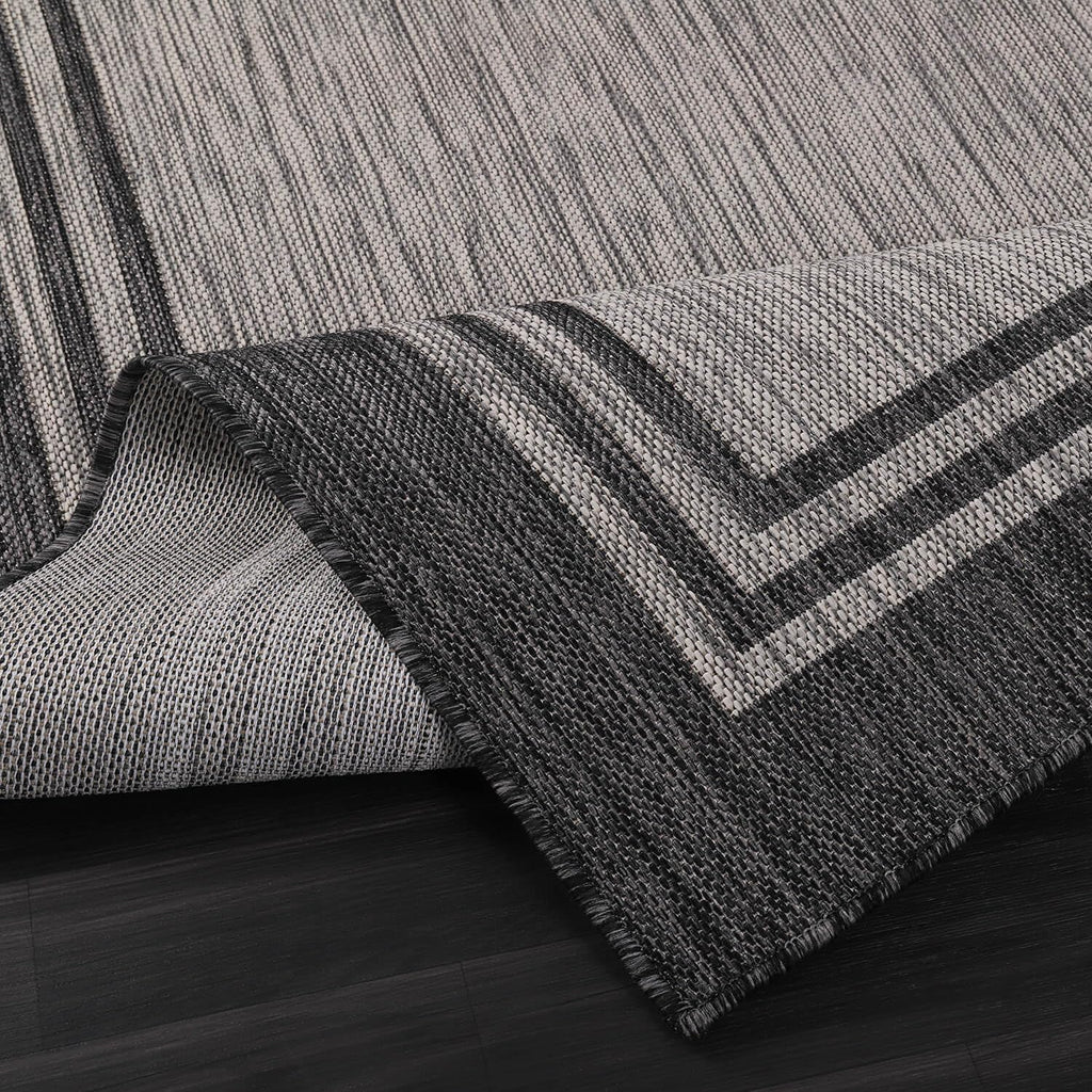 Bordered Outdoor Rug 5x7 Washable Outside Carpet for Indoor Patio Porch Waterproof Easy Cleaning Non