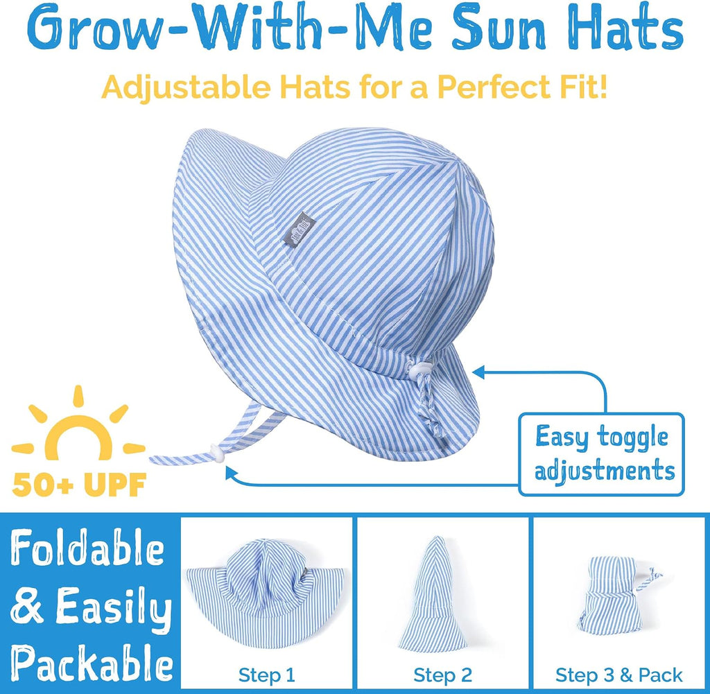Adjustable Cotton Floppy Sun Hat with 50+ UPF Protection for Girls