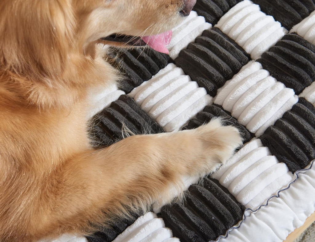 Checkered Couch Cover, Couch Covers For Dogs Washable Non-Slip, Black