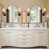 Vanity Bathroom Mirror for Wall, 2 Pack 30"x20" Arched Bathroom Mirror for Over Sink, Arched Metal Frame , Hanging or