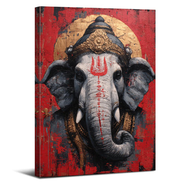 Abstract Elephant Wall Art Watercolor Paintings Wall Decor Hinduism Religion Canvas Picture for Yoga Spa Meditation