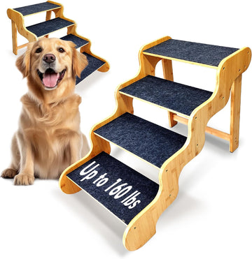 Dog Stairs for Large & Older Dogs, 4-Steps, 20" High, Supports Up to 160 LB