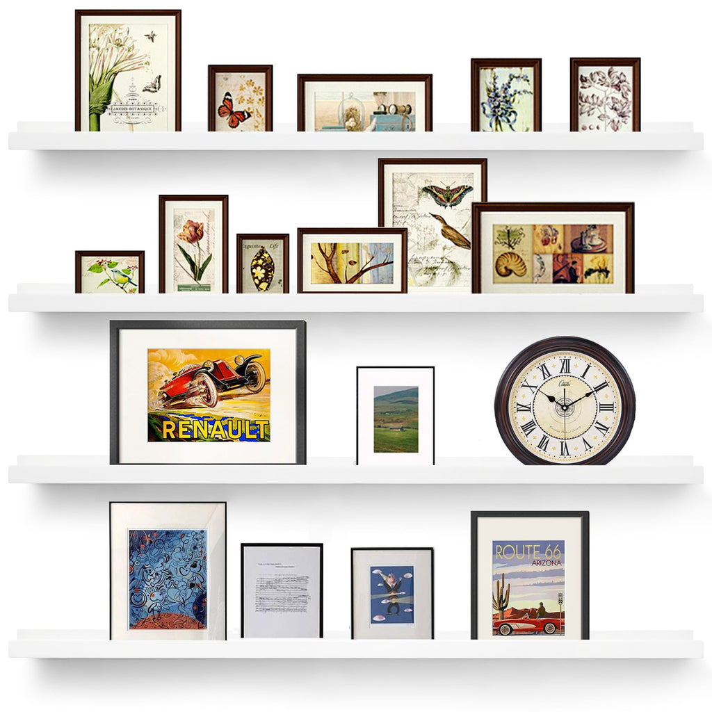 Picture Ledge Shelf Narrow, Floating Shelves for Wall, Photo Shelves With Lip
