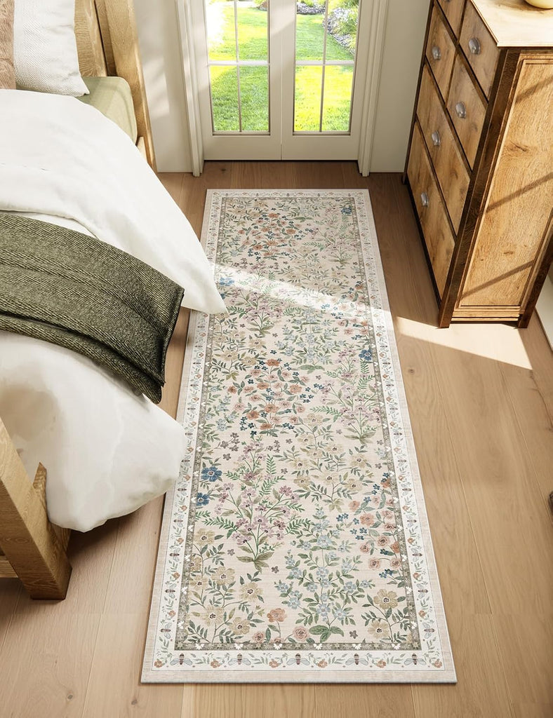 Washable Kitchen Rug Runners s: 2'6"x8' Bedroom Rug Non Slip Low Pile Soft Stain Resistant Floor Carpet Runner Rug