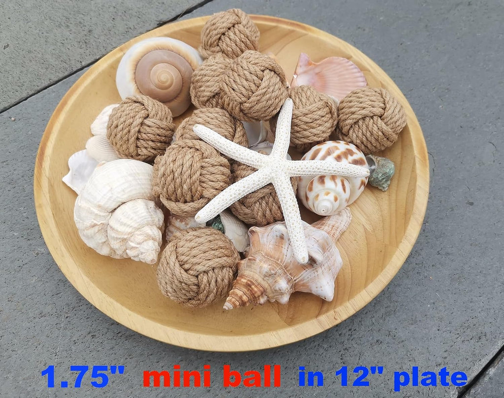 Mini Orbs Decorative Balls for Centerpiece Bowls, Christmas Decorative Rope Balls for Bowls, Vase Filler - Set of 10