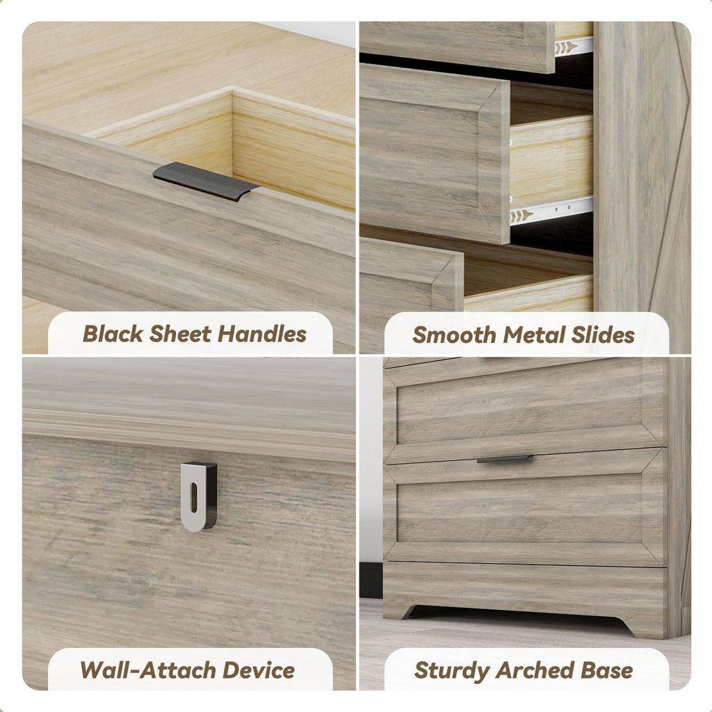 Farmhouse 4 Drawer, Tall Bedroom, Rustic Gray