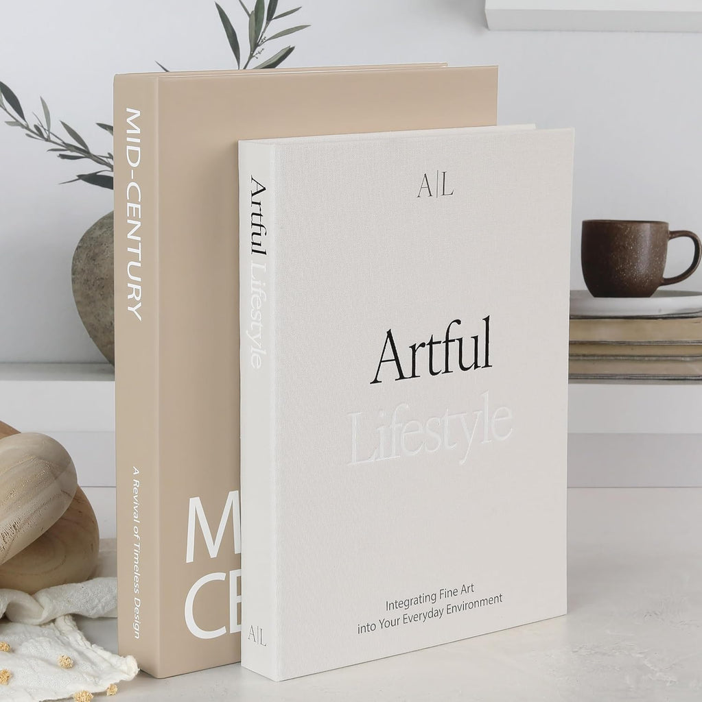 Aesthetic Decorative Books Set of 2 - Stylish Boxes for Coffee Table Decor | Stylish Modern Home Decoration for Your