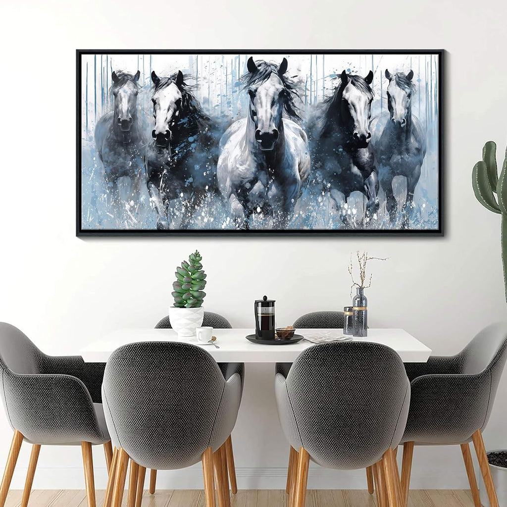 ART Rustic Equine Gallop Canvas Wall Art - Stunning Horse Themed Decor - Horse Pictures Wall Decor