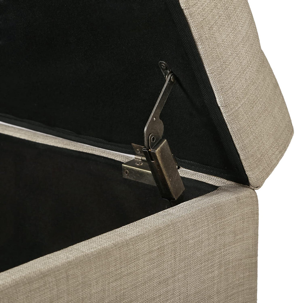 40 Inches Fabric Ottoman Bench with Storage for Living Bed Room, Button Tufted Foot Rest Stool with Solid Wood Legs