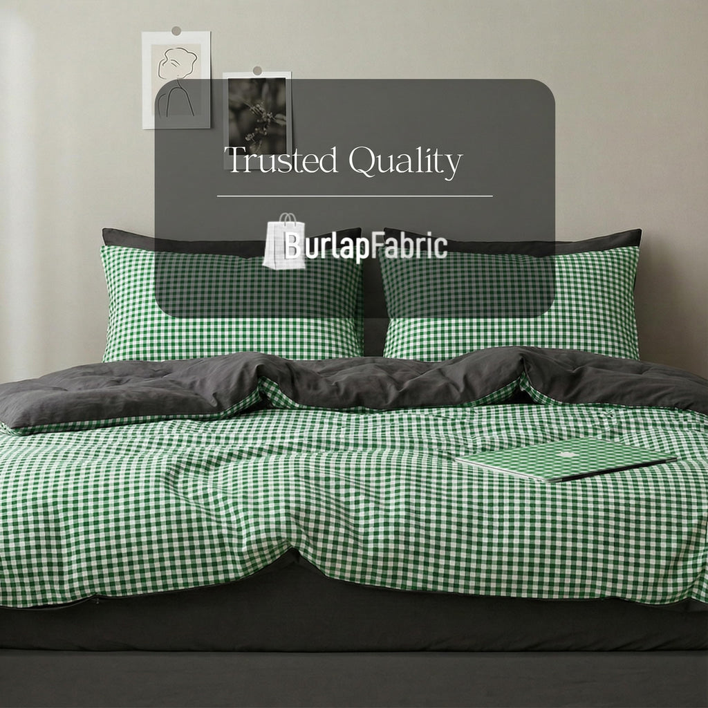 1/8 Inch Kelly Green Gingham Fabric by The Yard - 60" Wide Polyester Cotton Blend, Lightweight Checked Gingham
