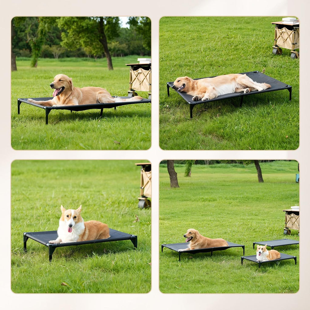 XL Elevated Dog Bed for Large Dogs, Extra Raised Dog Cot Beds, Heavy Duty Pet Cots with Durable Supportive Teslin