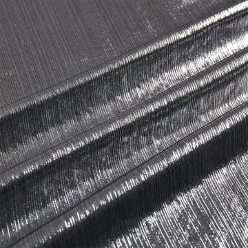 Silver Gray Rib Knit Fabric by The Yard, 60 Inch Stretchy Metallic, 1 Yard